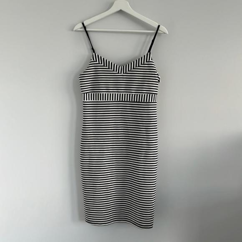 Bongo bodycon mini‎ dress black and white stripes